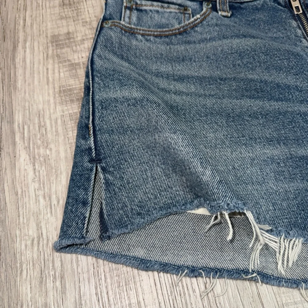 NWT Abercrombie & Fitch Annie High Rise Short 100%cotton 29/8Zipper Cut Off Blue - Picture 3 of 14